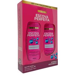 Kit Shampoo 230ml + Condicionador 190ml Kerabrasil Escova Perfeita