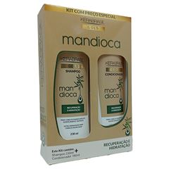 Kit Shampoo 230ml + Condicionador 190ml Kerabrasil Mandioca