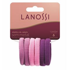 Conjunto Elastico para Cabelo Lanossi Violeta C/6