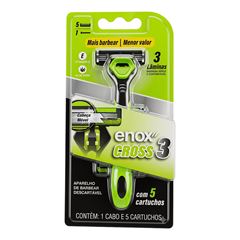 Aparelho de Barbear Enox Cross 3 Lâminas e 5 Cargas