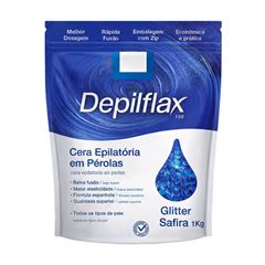 Cera Em Pérolas Depilflax Glitter Safira 1kg