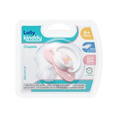 Chupeta Lolly Kinddy Silicone Tamanho 1 Rosa