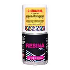 Top Coat Efeito Gel Top Beauty Solto Resina Gel 7Ml