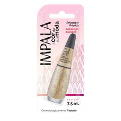 Esmalte Impala Cor da Moda Glitter Tudo Dourado Blister