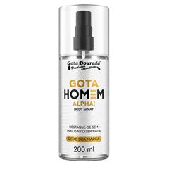 Body Splash Gota Dourada Gota Homem Alpha 200ml