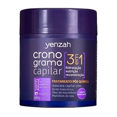 Máscara Yenzah Cronograma Capilar 3 em 1 Pós-Química 480g