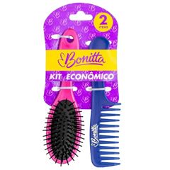 Kit Economico Escova e Pente Marco Boni Pequeno Bt