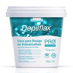 Cera Depilflax Pro Design De Sobrancelhas Turquesa 200g