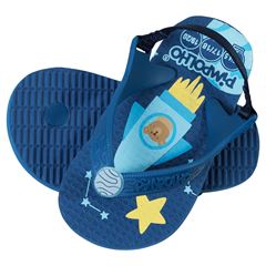 Kit Sandália Praiana Pimpolho Baby Foguete Azul REF 0074543 C/6 Pares Tamanhos 17/18-19-20-21-22-23