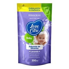 Sabonete Liquido Concentrado Glicerinado Pouch Dermacream Mãos é Banho Lavanda 200ml