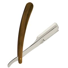 Navalhete Inox Com Cabo Plástico Estilo Madeira
