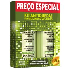 Kit Shampoo 300 Ml E Condicionador 300 Ml Antiqueda Gota Dourada