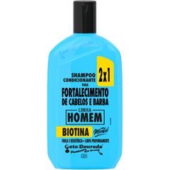 Shampoo Gota Dourada Homem 2X1 Biotina Cabelo E Barba 430Ml
