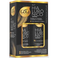 Kit Gota Dourada Shampoo + Condicionador 300Ml Hialuronico