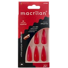 Unhas Postiças Up509 Stiletto Vermelho - Macrilan